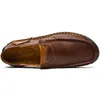 Erkekler Deri Ayakkabı Sıradan Konfor Slip-On Loafer Yumuşak Penny Loafers Erkekler için Hafif Sürüş Tekne Ayakkabıları 240119
