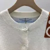Lazy Coat Casual Fashion Crewneck Sweater Cardigan Women Autumn Winter 2023 Ny Brand Design Sense of Lean Texture Knitwear
