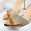 BIGTREE SHOES RHINESTONE HIGH HEALS KVINNA PUMPAR SEXY KITTEN HOLLER Party Shoes Open Toe Women Sandals Heel Stiletto Wedding Shoes 240119