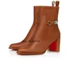 OG Original 2023 Red Bottoms Women Boots Over the Knee Boot Designer High Heels Lady Sexy Pointed-Toe 펌프 스타일 부츠 발목 짧은 부티 여성 고급 신발 IES