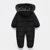 Rosyjska zima dziecięca szafka na ubrania romper stroju snowsuit 90% kaczki w dół kurtki dla dziewcząt płaszcza parka dla niemowląt chłopiec śnieg 240119