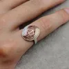 Pierścienie klastra cena hurtowa 925 Srebrny pierścień z owalnym dekoracją kształtu i punkowym stylem dla mężczyzn kobiety