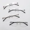 Lunettes de soleil Cadres Pure Titanium Rimless Lunettes Hommes Femmes Sans cadre Prescription Lunettes Cadre Ultraléger Lunettes irrégulières avec diamants