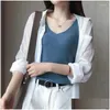 Womens Tanks Camis Summer Knitted Sleeveless Tank Top Women Y Solid Slim White Vest Fashion Flexible Camisole Female Drop Delivery App Dhhyi