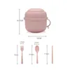 Louça 1 conjunto de tigela de sopa recipiente de grande capacidade lancheira prática rosa