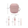 Dinnerware 1 Set Of Soup Bowl Large Capacity Container Practical Lunch Box Pink