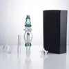 Glassvape666 NC039 Dab Rig Glasbong Rauchpfeifen-Box-Set 14 mm Titan-Quarz-Keramik-Nagelwachsschale Turm-Stil In-Line-Wasser-Perc-Bubbler-Bong