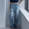 Jean taille haute pour femmes, pantalon décontracté, jambes larges, tendance, longueur au sol, Denim, coupe confortable, printemps-automne, 2024