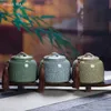 Requintado chinês cerâmica chá caddy multifuncional armazenamento lata de chá porcelana do vintage selado jar conjunto chá recipiente cozinha 240119