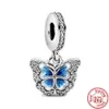 2024Spring New Charm Swallow Blue Pansy Flower Cloud Butterfly Firefly Bead Pendant Earring Fit Orginal Bracelet Necklace
