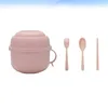 Dinnerware 1 Set Of Soup Bowl Large Capacity Container Practical Lunch Box Pink