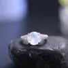 Cluster ringen GEM'S BALLET natuurlijke regenboog Maansteen sierlijke edelsteen 925 sterling zilver cadeau voor haar belofte ring juni geboortesteen