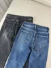 Lüks Anne Kadınlar Kot Marka Moda Kadın Mavi Yüksek Bel Sokak Aşınma Geniş Bacak Jean Kadın Pantolon Düz Denim Pantolon Düz Bacak Kotları 9 Dakika Adı Bacaklar