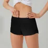 LL Frauen Yoga Fitness Shorts Outfits mit Übung Fitness Tragen Kurze Hosen Mädchen Laufen Elastische Hosen Sportbekleidung Taschen Schnell trocknende Hose