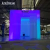wholesale Tente gonflable adaptée aux besoins du client de cube de photobooth de cabine de photo de la taille 2.25 / 2.5m avec le mur variable coloré d'enceinte de lumière menée à vendre