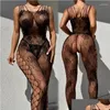 Reggiseni Set Erotic Crotchless Lingerie Donna Floral Mesh Hollow Reggiseno Teddy Baby Doll Dress Y Fl Bodystockings Set di biancheria intima porno Drop Del Dhlxm