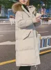 Trench da donna Piumino lungo Piumino da donna invernale spesso caldo Parka femminile elegante moda giacca imbottita da donna casual allentato con cappuccio