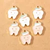 Charms 10pcs Cute Enamel Cartoon Tooth Pendants For Making Earrings Necklace Handmade Bracelet DIY Jewelry Accessories