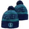 Mariners LS Beanie Sticked Seattle Hats Sportlag Baseball Football Basketball Beanies Caps Women Men Pom Fashion Winter Top Caps Sport Knit Hatts A0