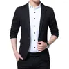 Men's Suits Men Spring Coat Slim Fit Business Style Suit With Single Button Closure Long Sleeve Mid Length Cardigan For Work