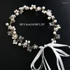 Hair Clips MXME Bridal Wedding Headwear Ornaments Flowers Handmade Beaded Headband H Strap