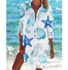 Kvinnors blusar Flower Printed Bikini Shirt Swimsuit Cardigan Holiday Beach Shirts Dress