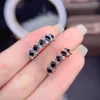 Anéis de cluster Black Spinel Eternity Ring 925 Sterling Silver Pave Casamento Gemstone Aniversário Presente para ela