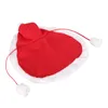 Abbigliamento per cani Palla per capelli Mantello natalizio per animali domestici Flanella Peluche Rosso Bianco Carino Poncho accattivante per le feste