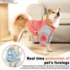 Dog Apparel Shirt Pullover Full Belly Coverage Anti-hair Loss Sunscreen Striped Cotton For Medium Large