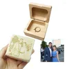 Bottles Customized Po Engraved Ring Box Mini Wood Jewelry Propose Marriage Gifts Wedding DIY