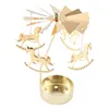 Ljushållare -2 st guldmetallrum dekoration roterande ornament