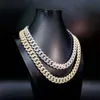 Partihandelspris S925 Sterling Silver Gold Plated Hip Hop smycken halsband Iced Out Cuban Link Chains Men Diamond Chain