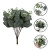 Decorative Flowers 24 Pcs Artificial Eucalyptus Stems Leaves Picks Christmas Tree Decorations Decorate Silk Cloth Leaf