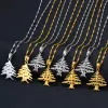 Liban 14K Gold Pendants Necklaces Lebanese Cedar Jewelry Lebanon Map Eastern Rite Church Cross Allah Symbol