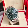 OMEAGA MODELL TITANIUM NYTT VARTA AAAAA GRÖN GD MEN Diver Mens Ceramic Bezel Luxury Watch Watches Origina Automatisk mekanisk rörelse 300m Master Montre