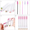 20 pièces bricolage Mascara baguette Tube résine amour forme décoration jetable brosse à cils anti-poussière cils fournitures outils de maquillage 240118