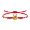 Charme Pulseiras Liga de Zinco Esmalte com Pulseira de Nuvem Auspiciosa Mulheres Kid Moda Selvagem Animal Red String Macrame Jóias