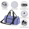 Sacs de plein air Sac de sport à rayures diagonales Rayures bleues et blanches Oxford Sports Voyage Formation Design Sac à main drôle Fitness pour couple