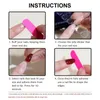 False chiodi rosa con il bordo glitter di lunga durata di materiale sicuro impermeabile per le donne e il salone di unghie