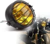 Motorfiets Black Metal Retro 12V HiLow Bean Blub Gele Lens KoplampGrill Masker Voor Honda CB100 CB125S CL GN125 CG1259188667