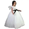 Robes de fille Robe de fleur Tulle Fluffy Couches Petite Princesse Fête de mariage Beauté Pageant Ball Fantasy Enfants Cadeau Première Sainte Communion