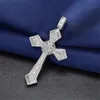 Pendentif croix en diamant Long en or 14 carats, en argent Sterling 925, pendentifs de fête de mariage, collier pour femmes et hommes, bijoux cadeau 240118