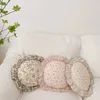 Oreiller rond en coton Floral coréen pour bébé, avec volants, en mousseline, pour enfants, literie, coussins pour chambre de bébé, 240119