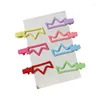 Hair Accessories 7PCS Set 3cm Long Solid Color Crown Heart Ears Lips Clip For Girl Kids Cute Simple Fairy Hairpin Fashion