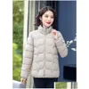 Kvinnor Down Parkas Wholesale White Cotton Winter Ladies Kort värmejacka Fördjockade rockar för kvinnor Drop Delivery Apparel Clothing O DHVEP