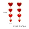 Boucles d'oreilles pendantes JURAN 2024, Design tendance, cœurs, pompon, longue goutte pour femmes, alliage d'huile et résine, bijoux de déclaration en forme de cœur