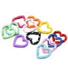 Keychains 5/10pcs 25x26mm Metal Spot Heart Ring Spring Clasp Carabiner Keychain Hook For DIY Keyring Buckle Connector Jewelry Making Craft