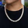 Nouveau Laiton 10mm cubique zircone tour de cou chaîne à maillons cubains hommes Hip Hop bijoux groupés chaîne de Tennis