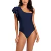 Maillots de bain pour femmes 2023 Sexy volants une pièce maillot de bain épaule femmes solide sensuel maillots de bain maillot de bain Monkini