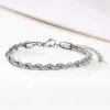 Bracelet chaîne de corde en or 14 carats, bracelet de corde pour hommes, bracelet délicat, bracelet minimaliste, cadeau pour elle ou lui, bracelet de chaîne,